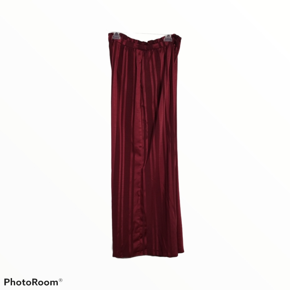 Lulu's Two Step Burgundy Striped Wide Leg Pants - Picture 3 of 13